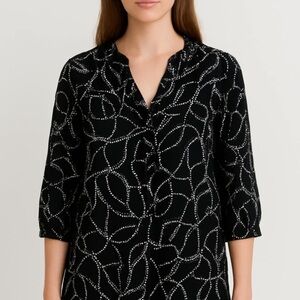 Ava & Grace Black and White Patterned Blouse